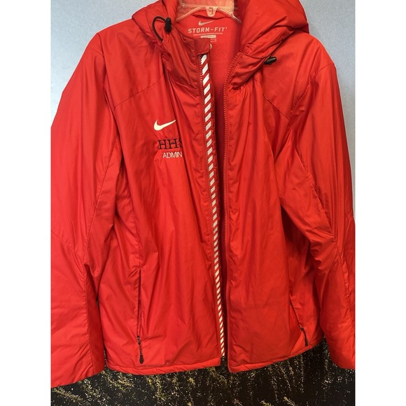 Nike Golf‎ Storm-Fit Mens Full Zip Jacket LG Red Zipped Pockets Lined warm - Picture 1 of 7
